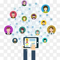 互联网通信关系网矢量素材-空若网 互联网通信关系网矢量素材-空若网