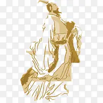 创意手绘水墨屈原-空若网 创意手绘水墨屈原-空若网