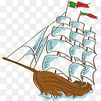 卡通手绘帆船-空若网 卡通手绘帆船-空若网