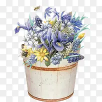 手绘花朵盆栽-空若网 手绘花朵盆栽-空若网