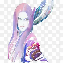 创意人像手绘插画-空若网 创意人像手绘插画-空若网