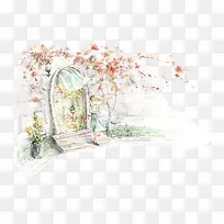 水彩画等待-空若网 水彩画等待-空若网