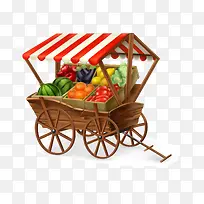 卡通逼真蔬菜车免抠素材-空若网 卡通逼真蔬菜车免抠素材-空若网