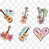 矢量图爱情效果的吉他-空若网 矢量图爱情效果的吉他-空若网