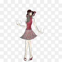 卡通手绘旅行的女性-空若网 卡通手绘旅行的女性-空若网