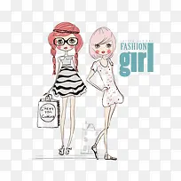 手绘时尚女孩-空若网 手绘时尚女孩-空若网