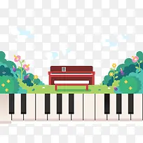 创意扁平设计钢琴-空若网 创意扁平设计钢琴-空若网