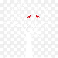 矢量树上的一对红色喜鹊-空若网 矢量树上的一对红色喜鹊-空若网