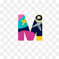 时尚字母M免抠素材-空若网 时尚字母M免抠素材-空若网