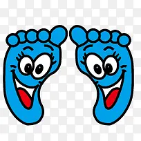 可爱卡通笑脸双脚矢量图-空若网 可爱卡通笑脸双脚矢量图-空若网