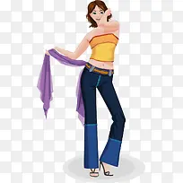 矢量手绘时尚女郎-空若网 矢量手绘时尚女郎-空若网