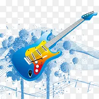 矢量水彩和吉他-空若网 矢量水彩和吉他-空若网