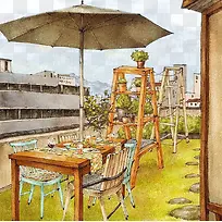 小清新插画风景-空若网 小清新插画风景-空若网