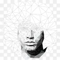 多边形立体三角形人头图案-空若网 多边形立体三角形人头图案-空若网