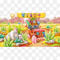手绘卡通游戏场景图-空若网 手绘卡通游戏场景图-空若网