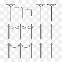 手绘扁平化电线杆-空若网 手绘扁平化电线杆-空若网