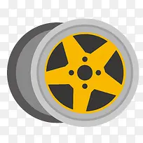 淡黄色五角星车轮轮毂-空若网 淡黄色五角星车轮轮毂-空若网