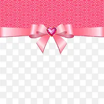 粉色蝴蝶结爱心宝石背景-空若网 粉色蝴蝶结爱心宝石背景-空若网