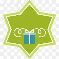 绿色六角星节日促销标签-空若网 绿色六角星节日促销标签-空若网