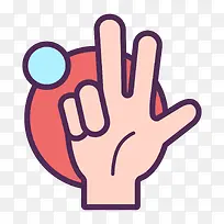 彩色手绘手指手势元素-空若网 彩色手绘手指手势元素-空若网