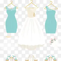 矢量手绘婚礼礼服和饰品手捧花-空若网 矢量手绘婚礼礼服和饰品手捧花-空若网