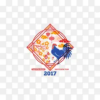2017新年快乐装饰元素鸡年-空若网 2017新年快乐装饰元素鸡年-空若网