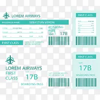 扁平化绿色登机牌-空若网 扁平化绿色登机牌-空若网