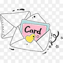 手绘信封与卡片-空若网 手绘信封与卡片-空若网