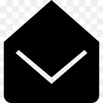 打开邮件,信封背面黑色象征接口图标-空若网 打开邮件,信封背面黑色象征接口图标-空若网