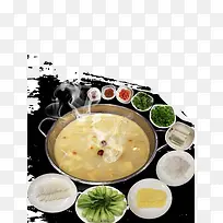 酥肉汤锅背景素材-空若网 酥肉汤锅背景素材-空若网