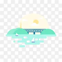 夕阳扁平化背景-空若网 夕阳扁平化背景-空若网