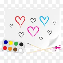 绘画桃心png免费素材矢量-空若网 绘画桃心png免费素材矢量-空若网