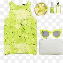 黄绿色花纹上衣-空若网 黄绿色花纹上衣-空若网