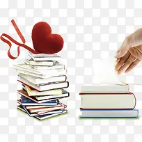 红色爱心丝带书籍-空若网 红色爱心丝带书籍-空若网