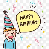 庆祝生日的卡通小人-空若网 庆祝生日的卡通小人-空若网