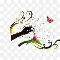 卡通手绘花纹蝴蝶指甲油-空若网 卡通手绘花纹蝴蝶指甲油-空若网