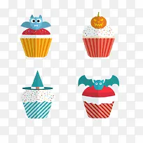 万圣节纸杯蛋糕矢量-空若网 万圣节纸杯蛋糕矢量-空若网