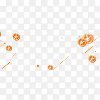 橙色简约金币漂浮素材-空若网 橙色简约金币漂浮素材-空若网