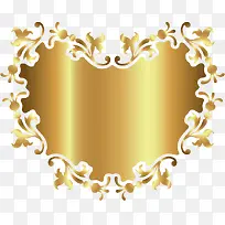 金色花纹装饰爱心-空若网 金色花纹装饰爱心-空若网