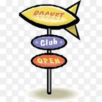 矢量鱼形状指示牌-空若网 矢量鱼形状指示牌-空若网