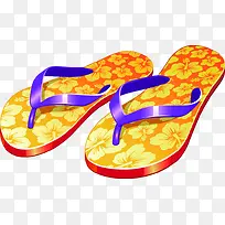 橙色印花拖鞋-空若网 橙色印花拖鞋-空若网