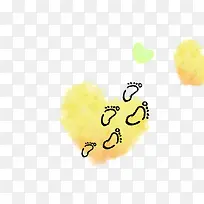 高清摄影爱心手绘脚印-空若网 高清摄影爱心手绘脚印-空若网