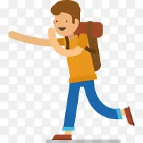 背着包的男人插画-空若网 背着包的男人插画-空若网