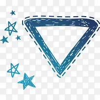 蓝色三角形线条框-空若网 蓝色三角形线条框-空若网