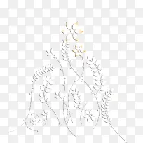 白色的枝叶线条-空若网 白色的枝叶线条-空若网