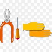 手绘手套螺丝刀钳子图案-空若网 手绘手套螺丝刀钳子图案-空若网