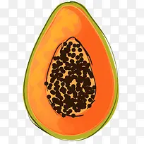 手绘风格水彩卡通木瓜-空若网 手绘风格水彩卡通木瓜-空若网