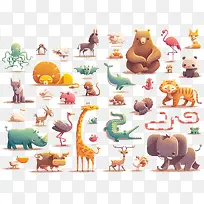 各种动物彩绘图-空若网 各种动物彩绘图-空若网