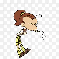 矢量感冒的小女孩-空若网 矢量感冒的小女孩-空若网