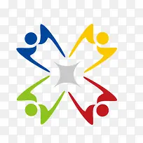 彩色抽象人物标志-空若网 彩色抽象人物标志-空若网